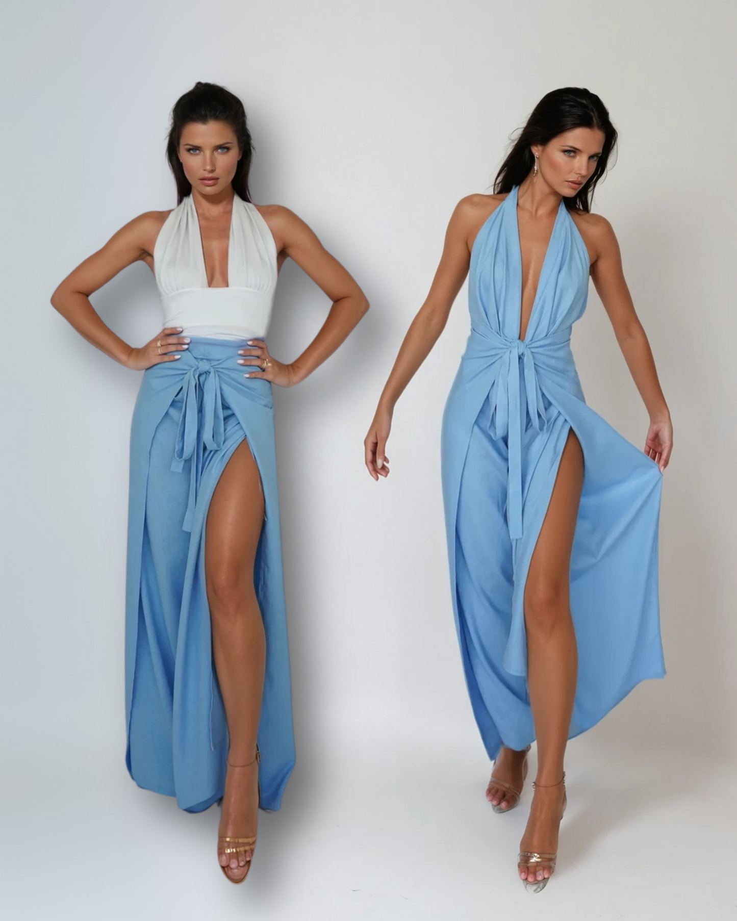 Pant to Jumpsuit - Blue Linen - Concordia Style Boutique