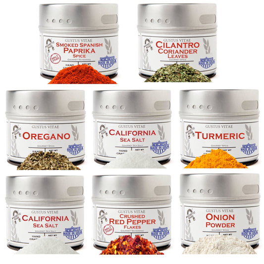 Pantry Starter Kit | Essential Spices, Seasonings, Salts | 8 Magnetic Tins | Gustus Vitae - Premium Collections & Gift Sets from Gustus Vitae - Just $60.50! Shop now at Concordia Style Boutique