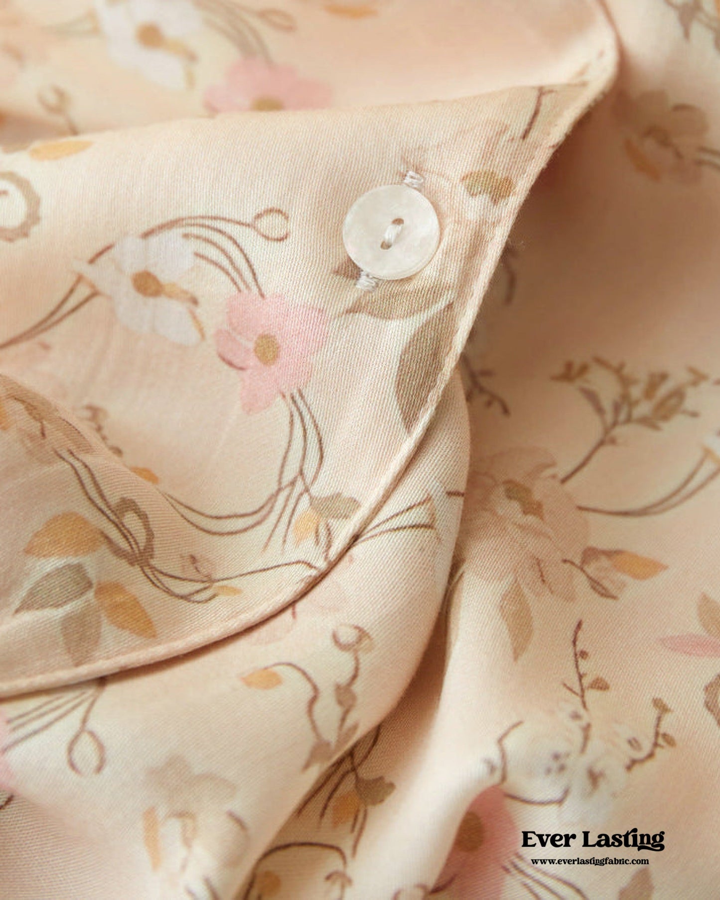 Pastoral Floral Short-Sleeve Long-Pants Pajama Set / Green