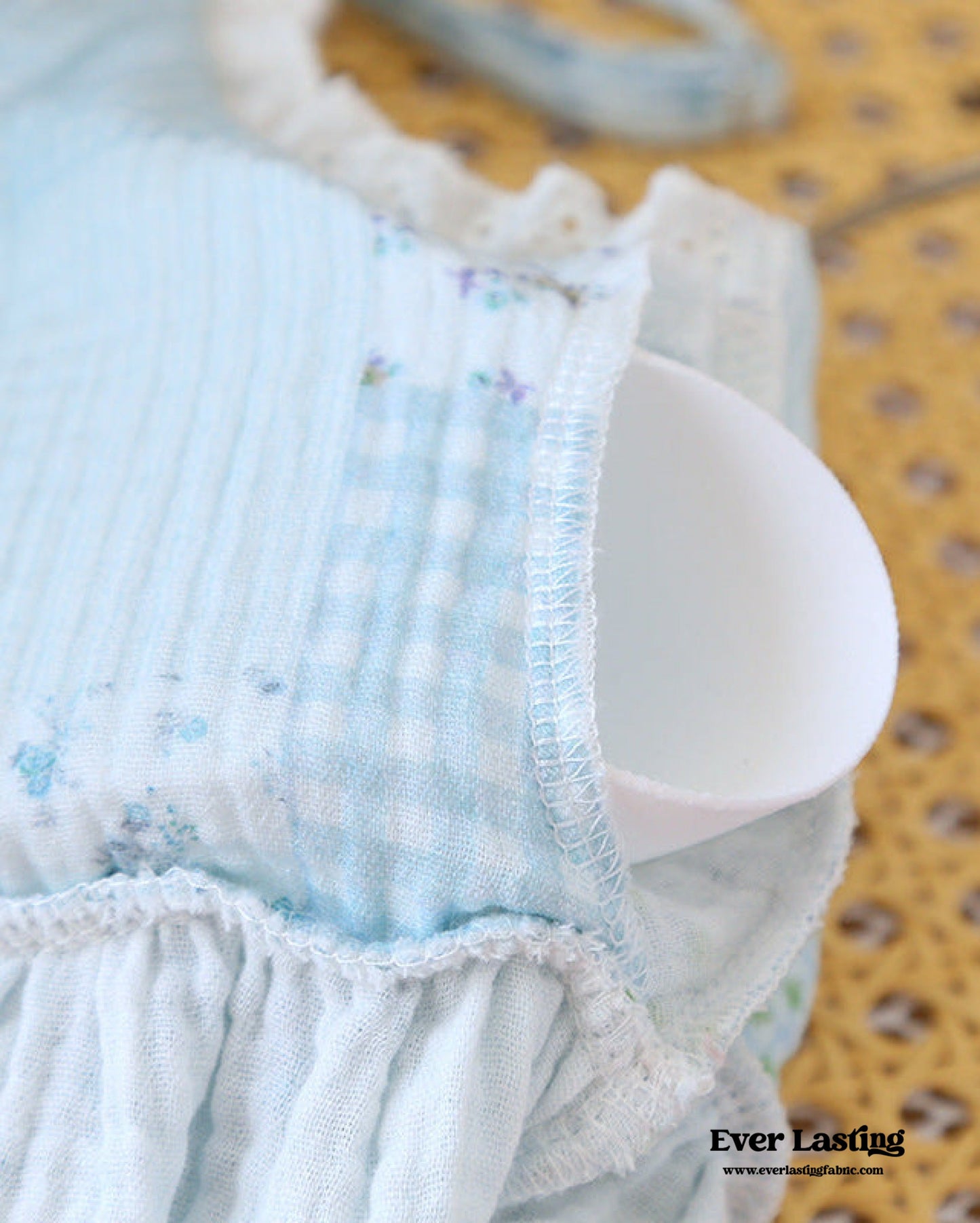 Patchwork Floral Cardigan Pajama Set / Blue