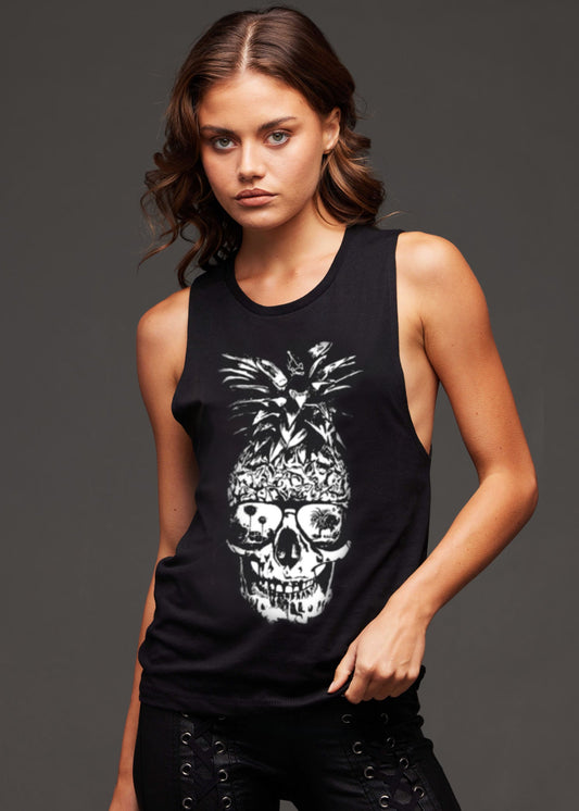 Pineapple Skull Shirt Gothic Tank Top - Concordia Style Boutique