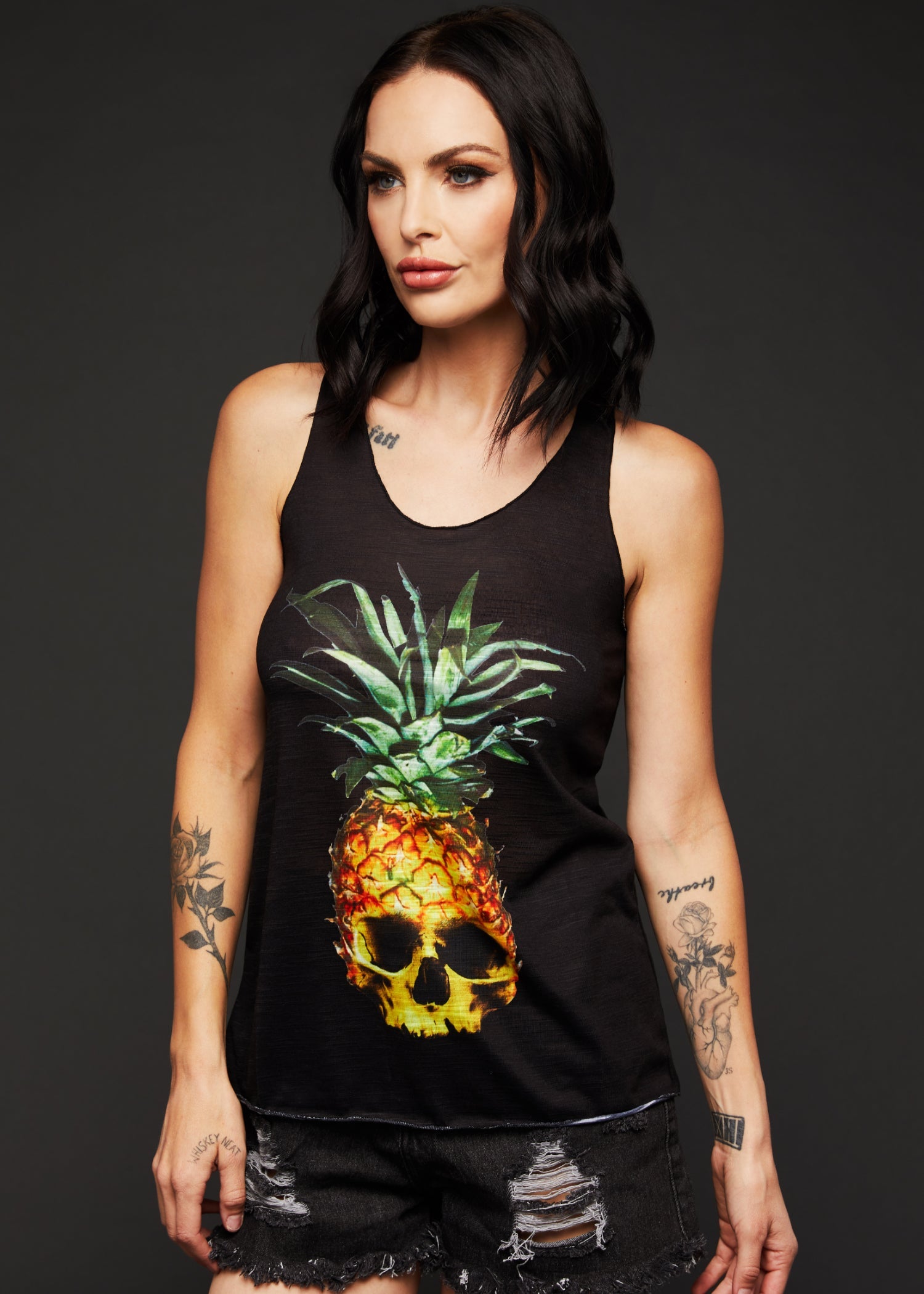 Pina Skulllada Pineapple Skull Loose Fit Tank Top - Concordia Style Boutique