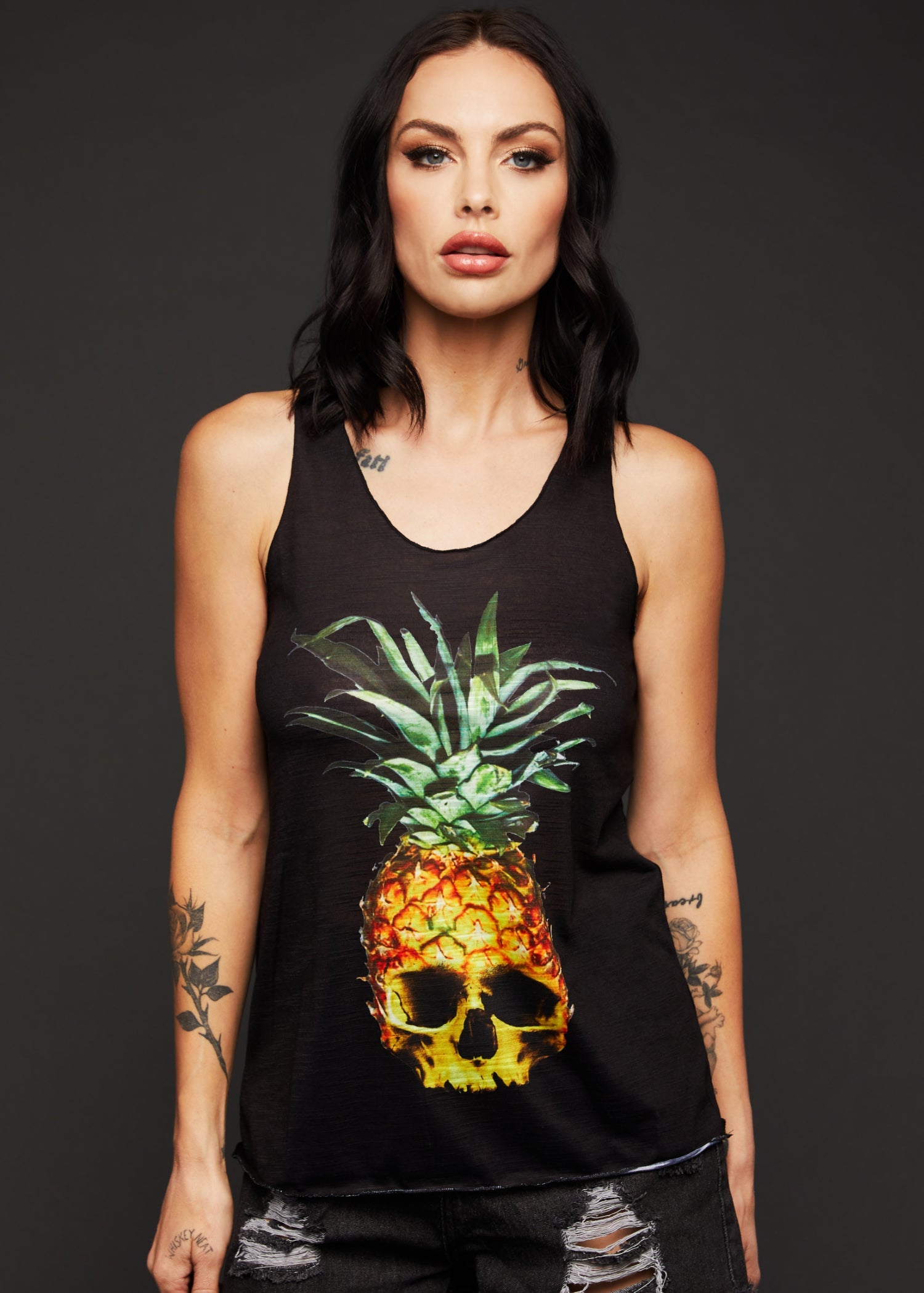 Pina Skulllada Pineapple Skull Loose Fit Tank Top - Concordia Style Boutique