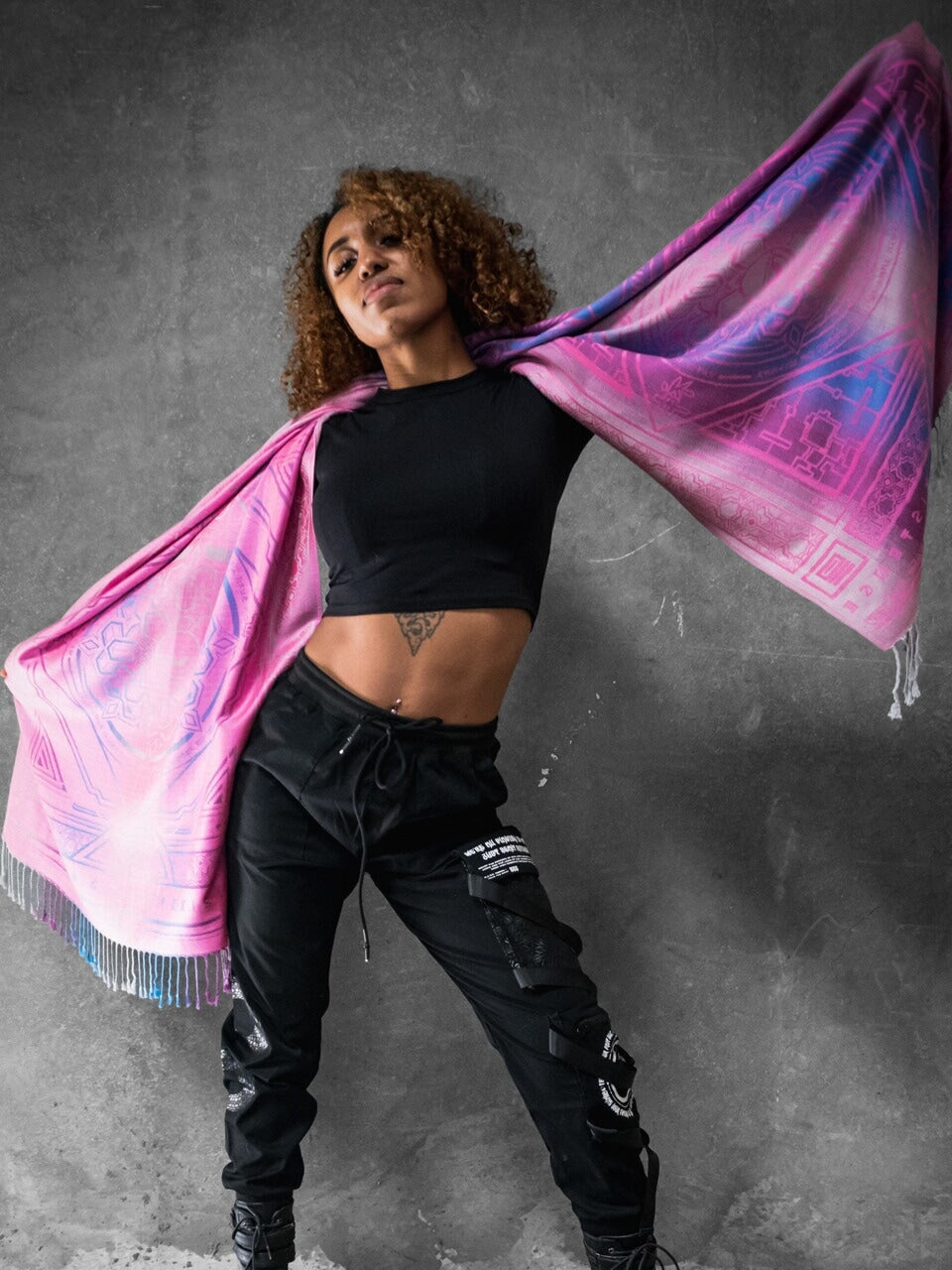 PINK AMETHYST DHARMA • Reversible Festival Shawl/Scarf - Concordia Style Boutique