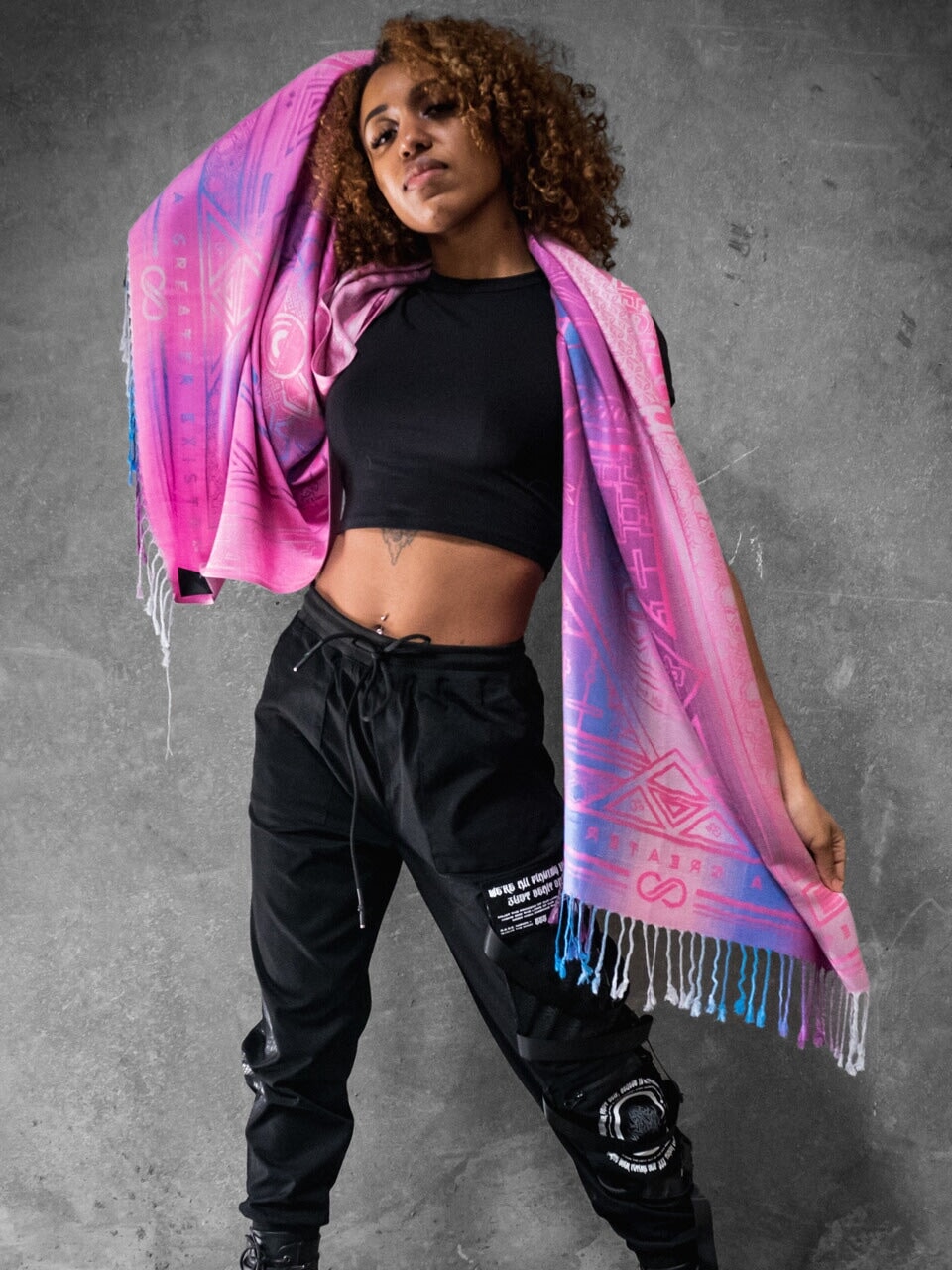 PINK AMETHYST DHARMA • Reversible Festival Shawl/Scarf - Concordia Style Boutique