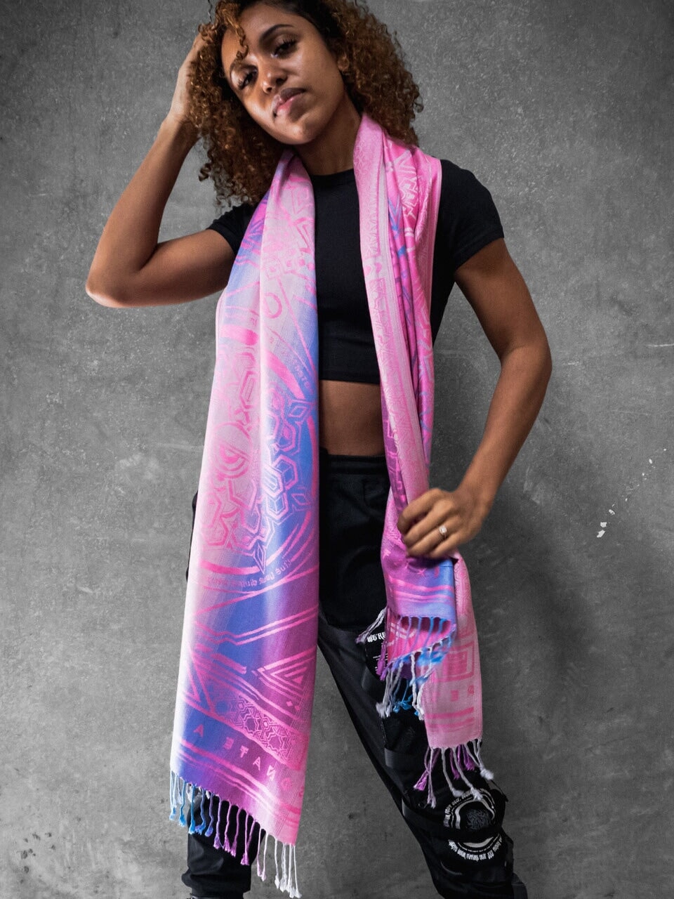 PINK AMETHYST DHARMA • Reversible Festival Shawl/Scarf - Concordia Style Boutique