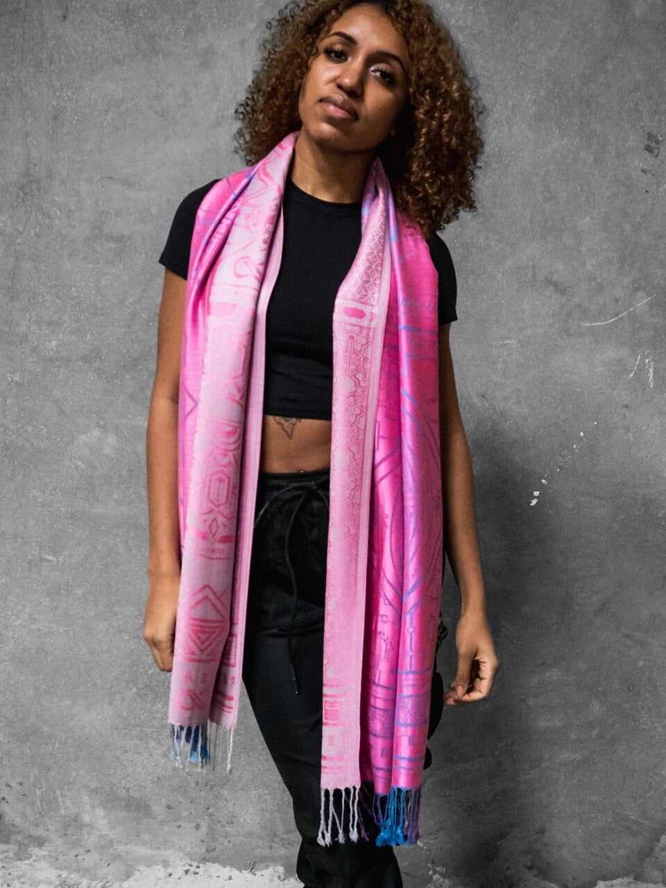 PINK AMETHYST DHARMA • Reversible Festival Shawl/Scarf - Concordia Style Boutique