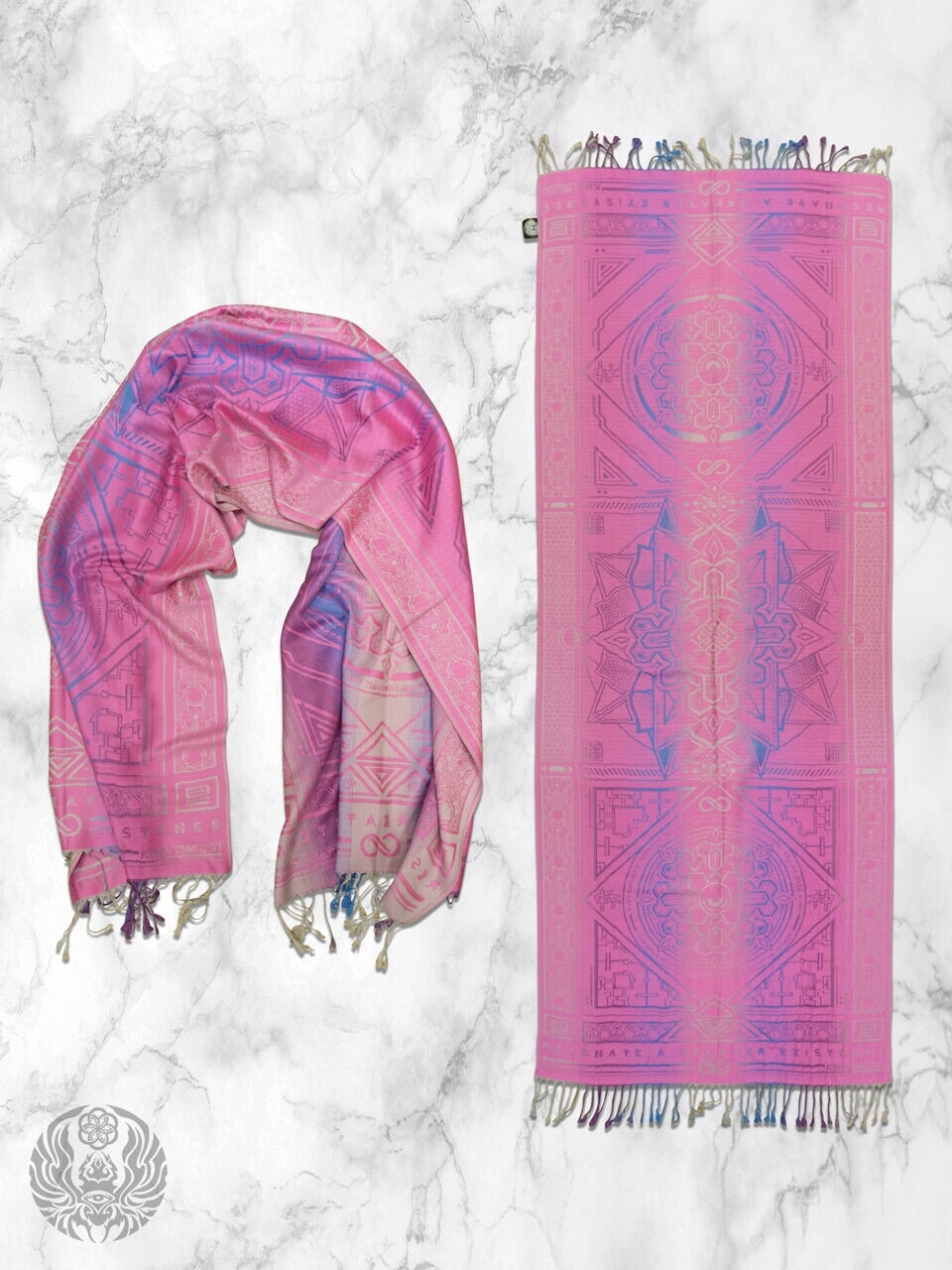 PINK AMETHYST DHARMA • Reversible Festival Shawl/Scarf - Concordia Style Boutique