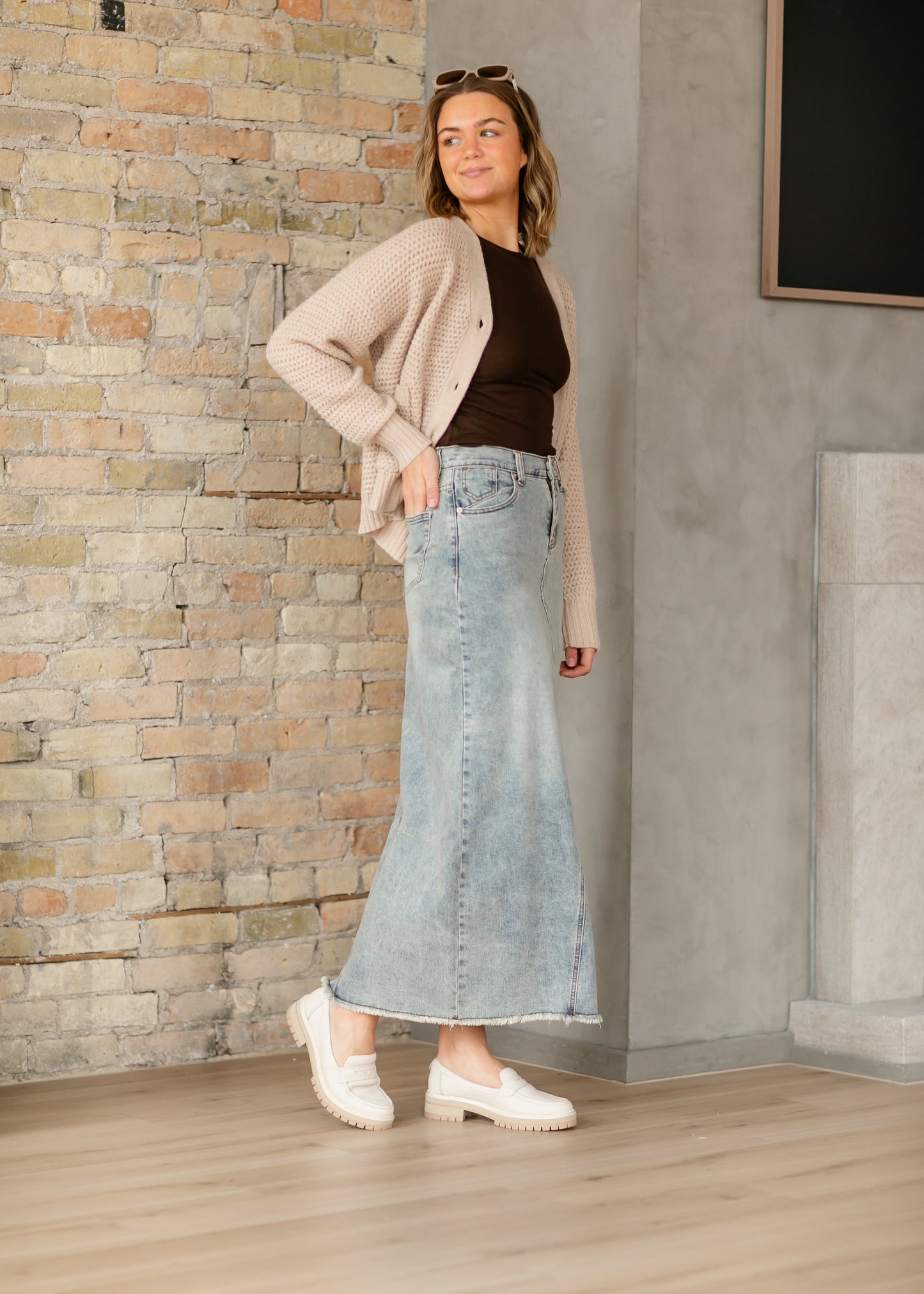 Piper A-line Long Denim Maxi Skirt - Concordia Style Boutique