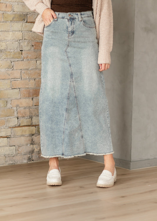 Piper A-line Long Denim Maxi Skirt - Concordia Style Boutique