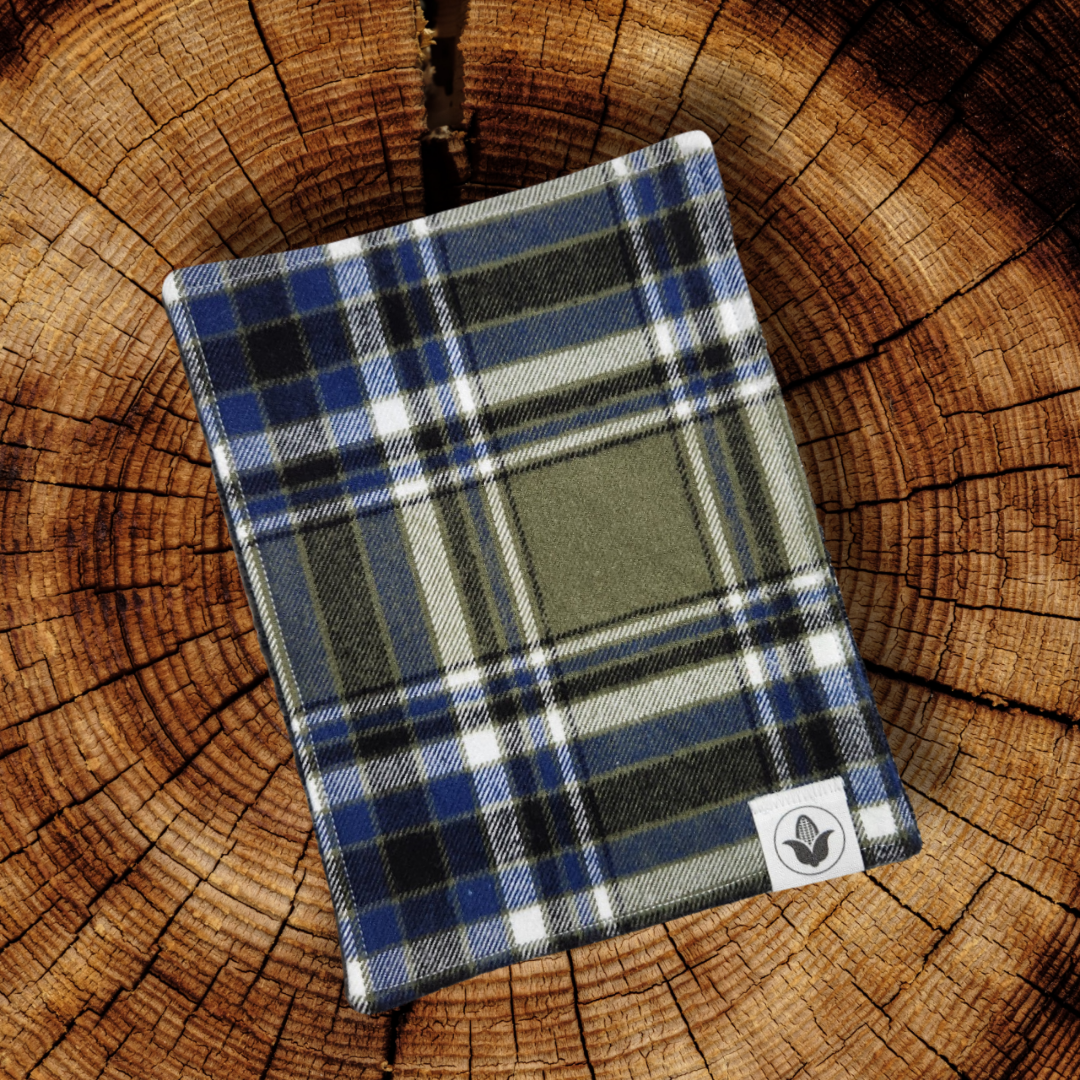 Green and Navy Plaid Handkerchief
