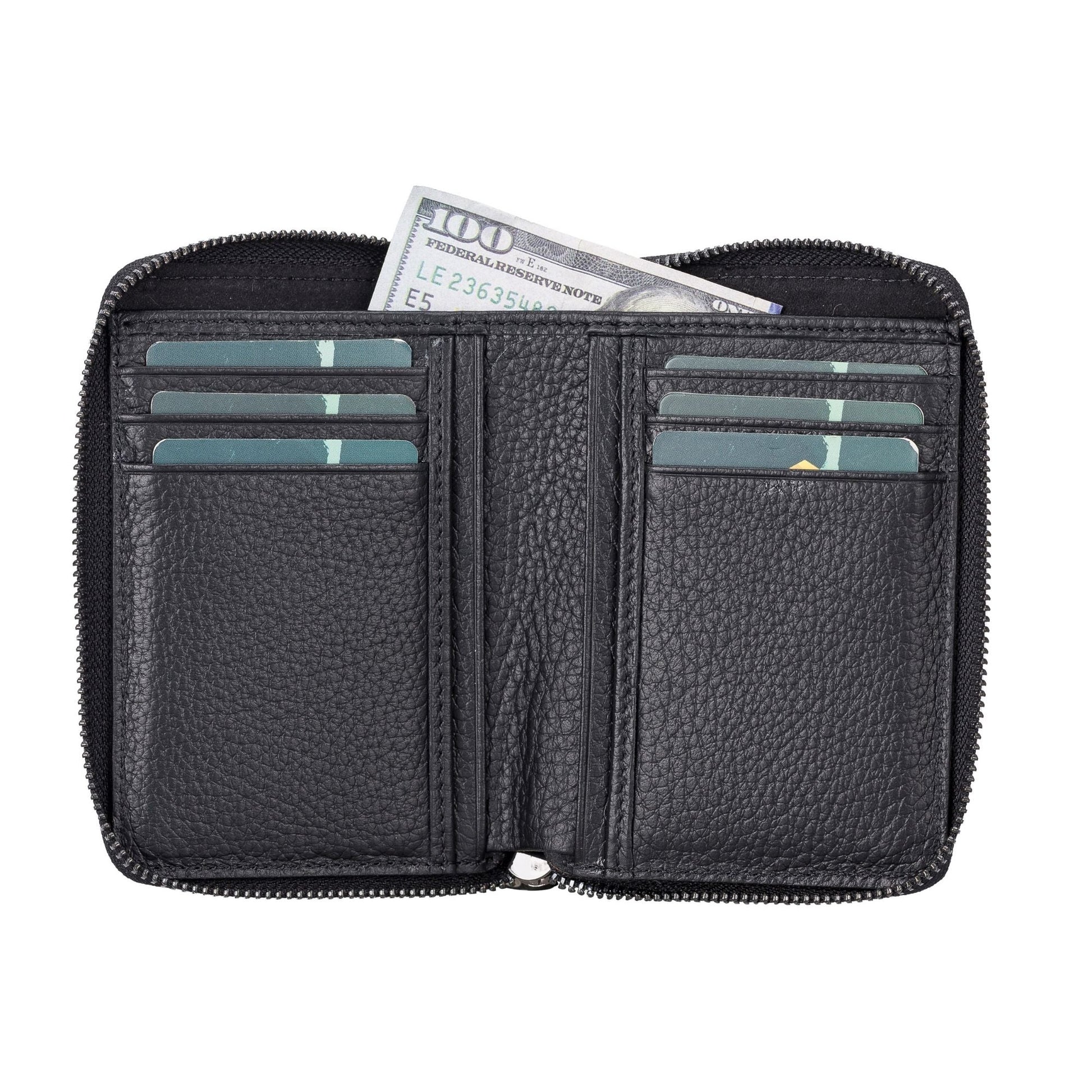 Powell Handmade Unisex Leather Wallet with Zippered Compartment - Concordia Style Boutique