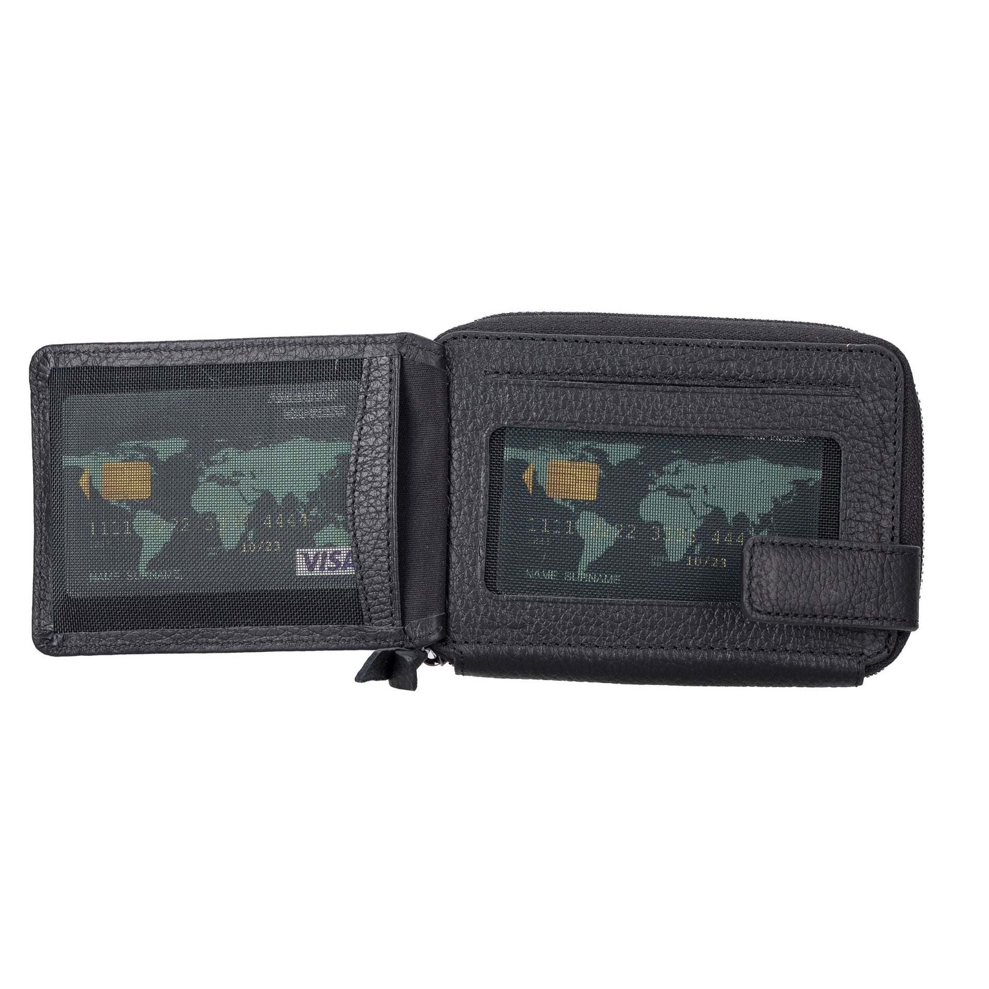 Powell Handmade Unisex Leather Wallet with Zippered Compartment - Concordia Style Boutique