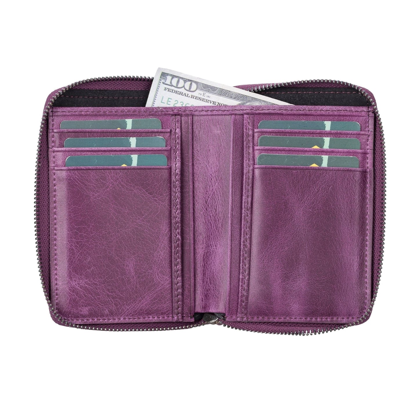 Powell Handmade Unisex Leather Wallet with Zippered Compartment - Concordia Style Boutique