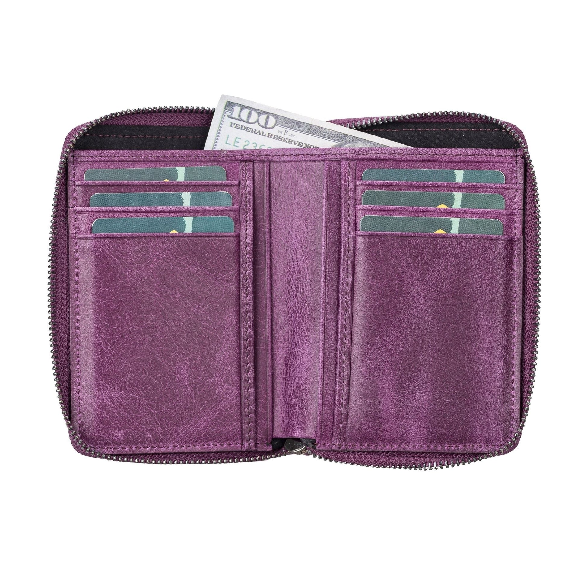 Powell Handmade Unisex Leather Wallet with Zippered Compartment - Concordia Style Boutique