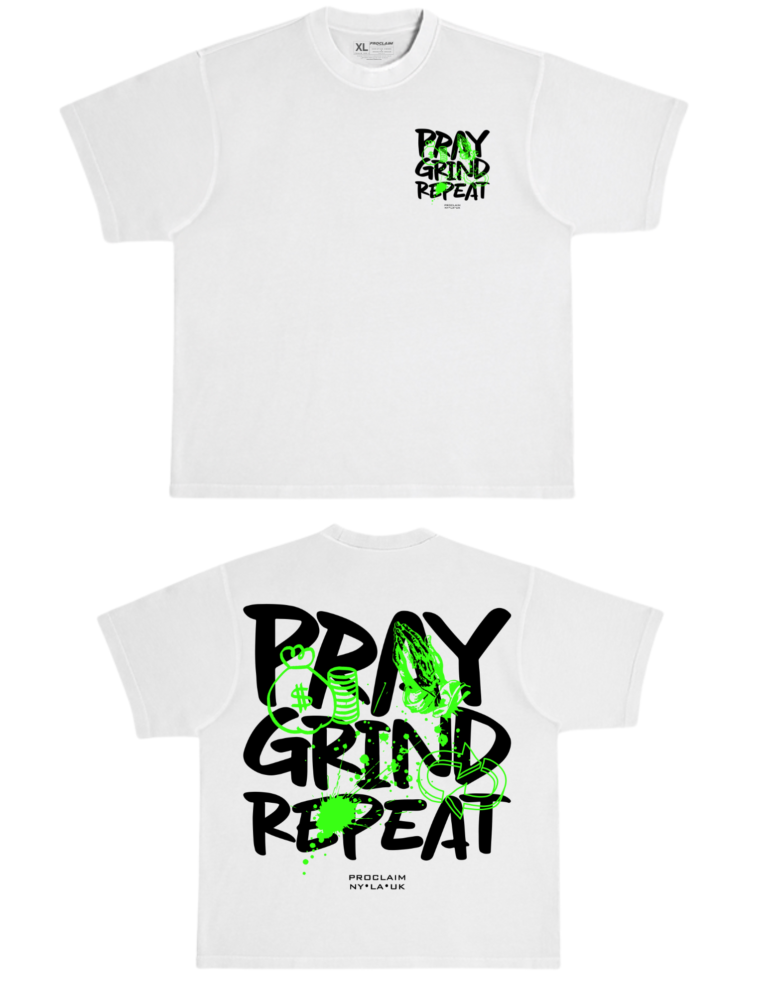 Pray Grind Repeat- Lunar White T-Shirt - Concordia Style Boutique
