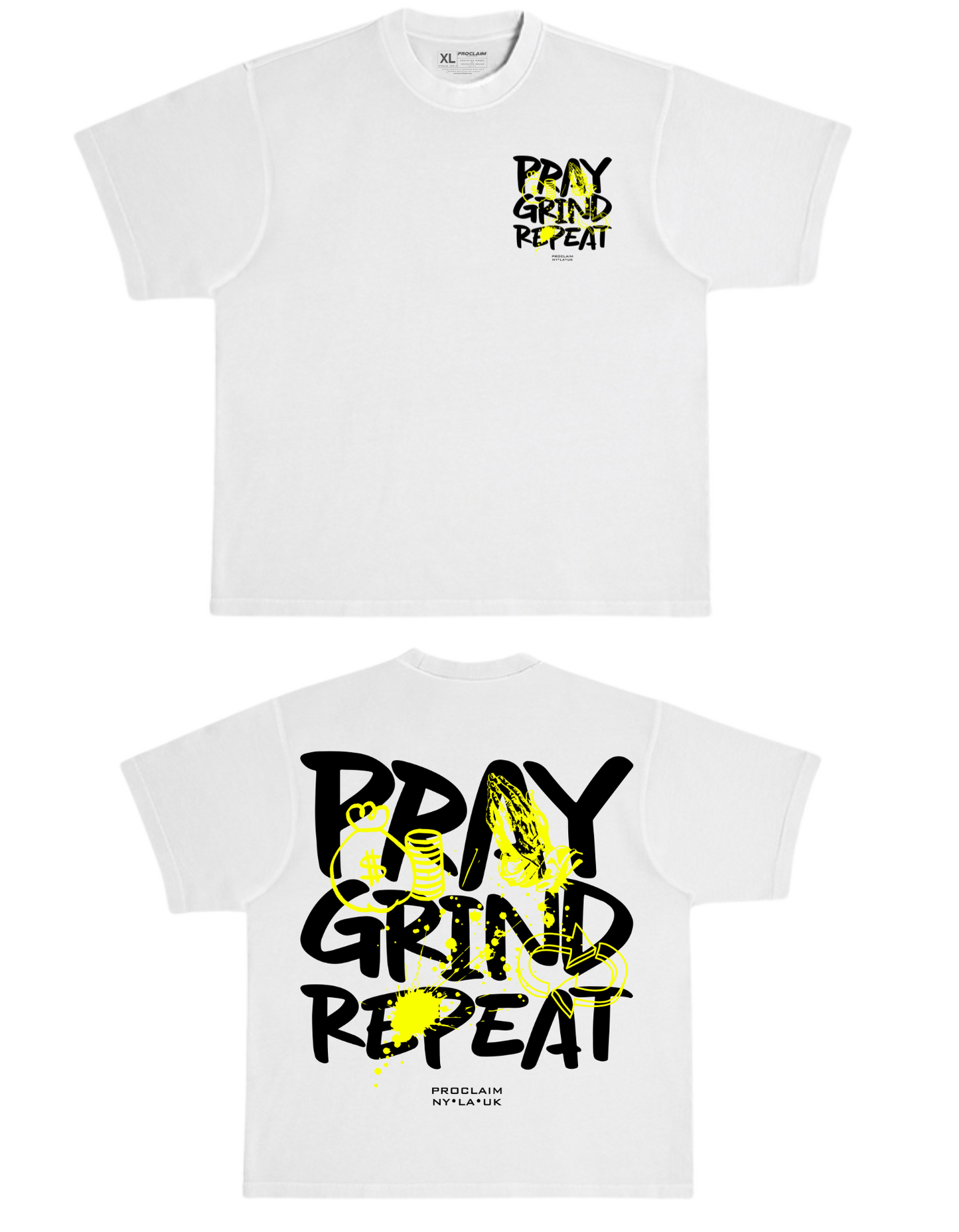 Pray Grind Repeat- Lunar White T-Shirt - Concordia Style Boutique