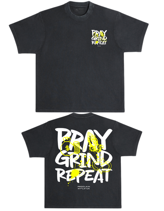 Pray Grind Repeat- Ash Grafitti T-Shirt - Concordia Style Boutique