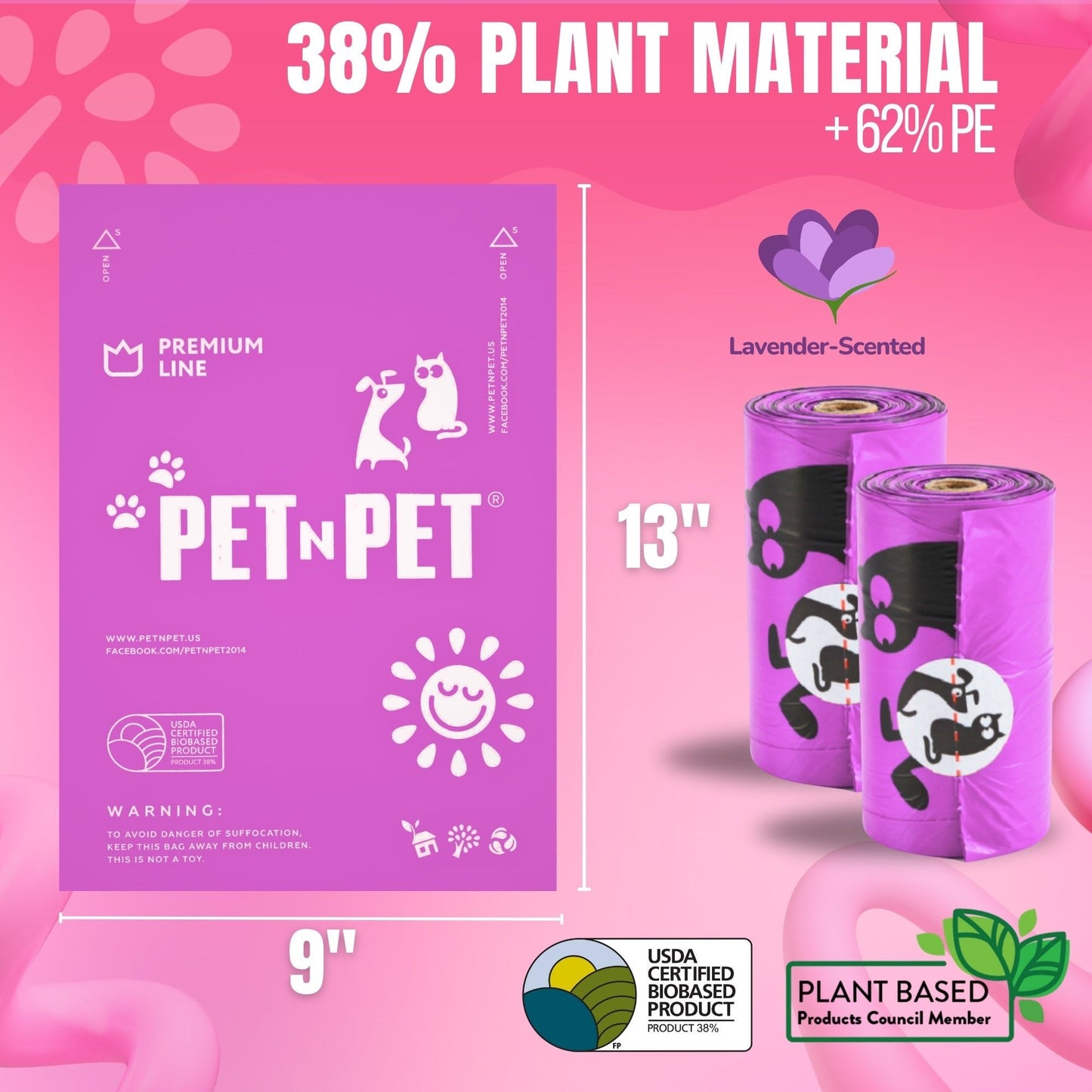 Premium Lavender - Scented Poop Bags