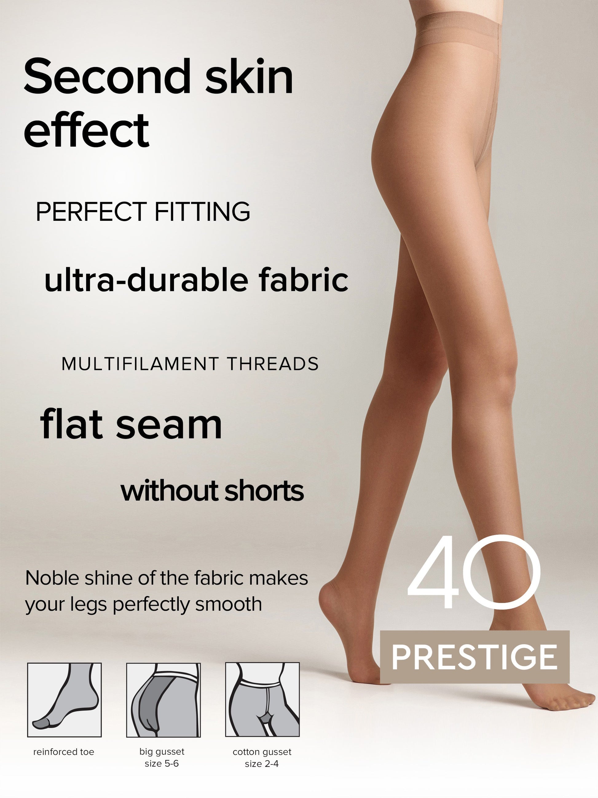 Tights Conte Prestige 40 Den - Sheer to Waist Noble Shine - Concordia Style Boutique