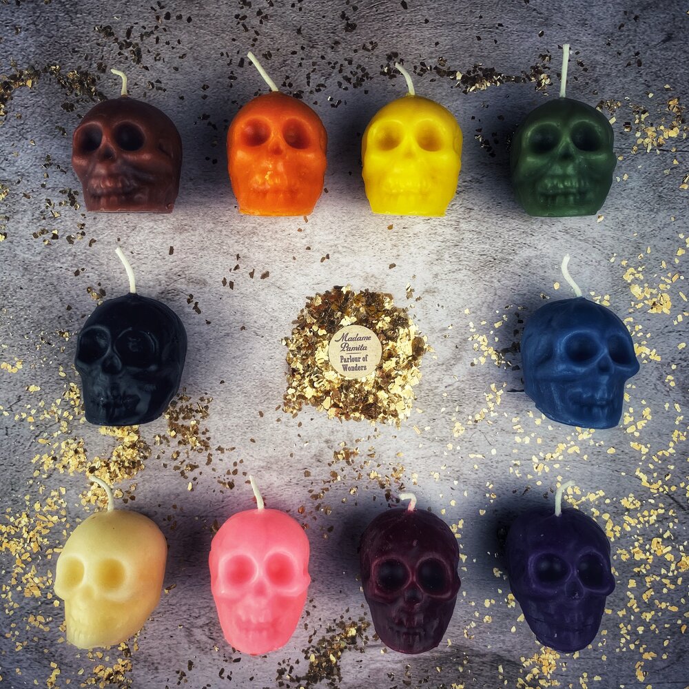 Beeswax Skull Spell Candle - Small