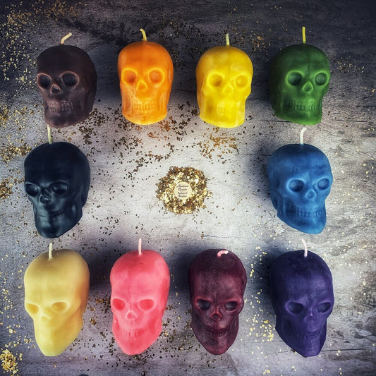Beeswax Skull Spell Candle - Large