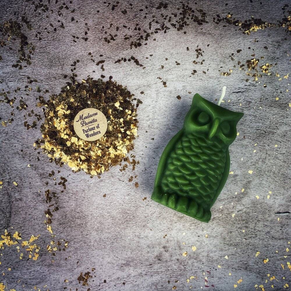 Beeswax Wise Owl Spell Candle