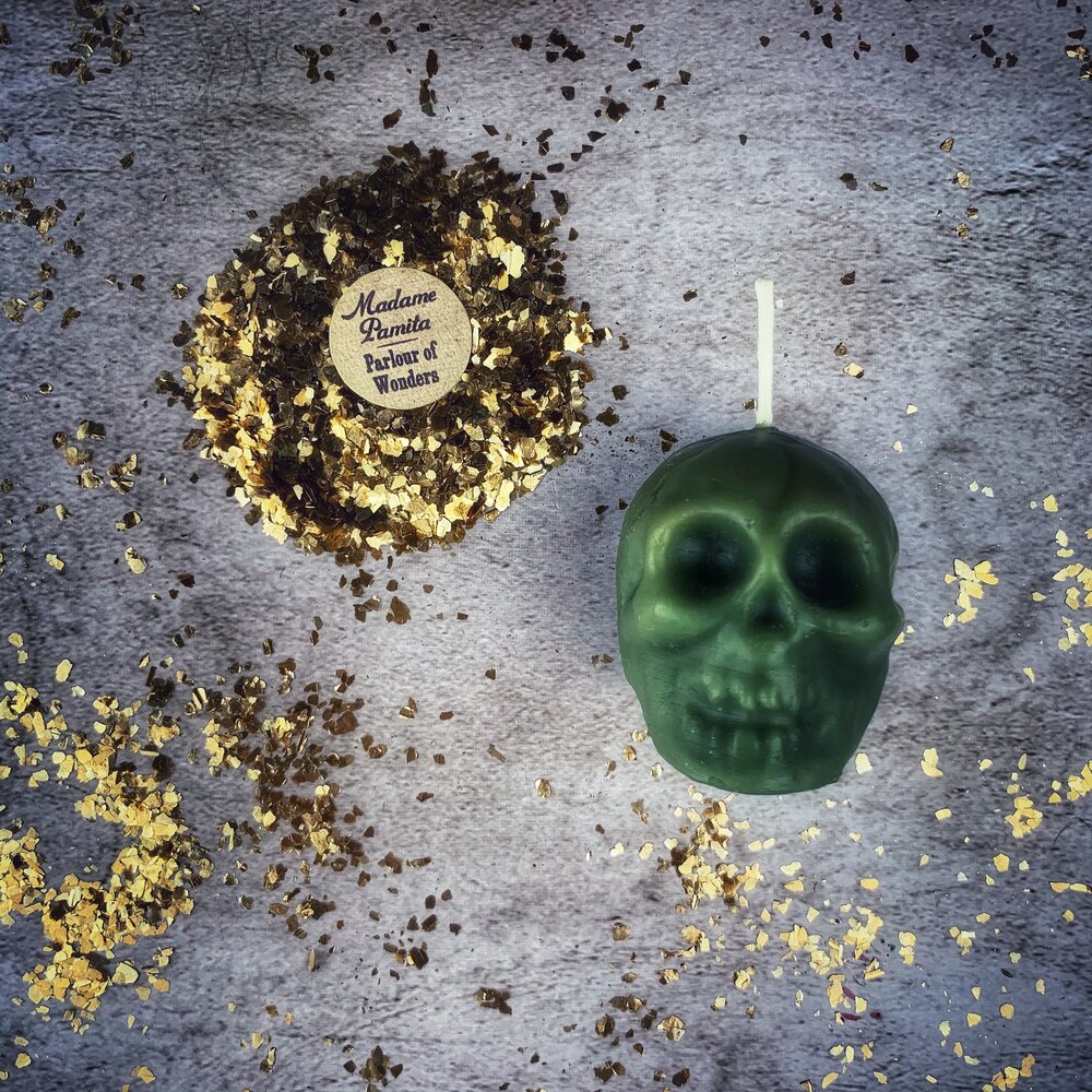 Beeswax Skull Spell Candle - Small