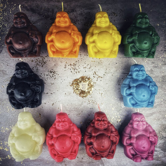 Beeswax Laughing Buddha Spell Candle
