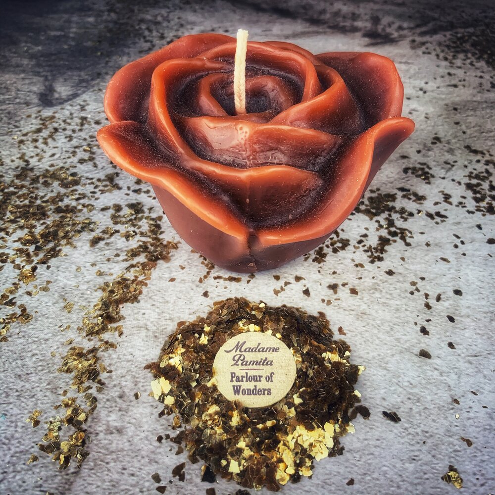 Beeswax Rose Romance Spell Candle