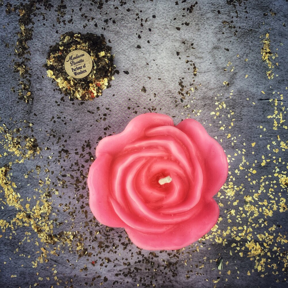 Beeswax Rose Romance Spell Candle