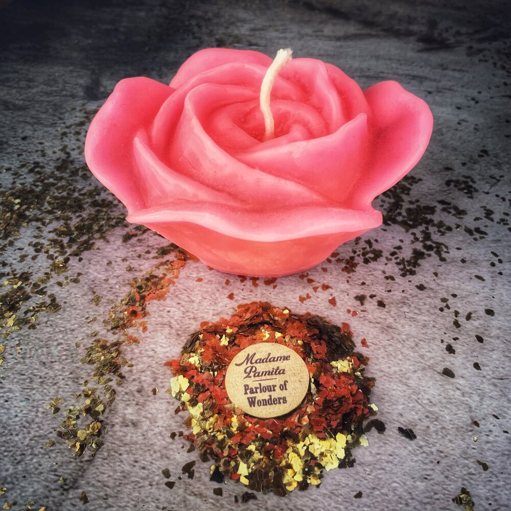 Beeswax Rose Romance Spell Candle