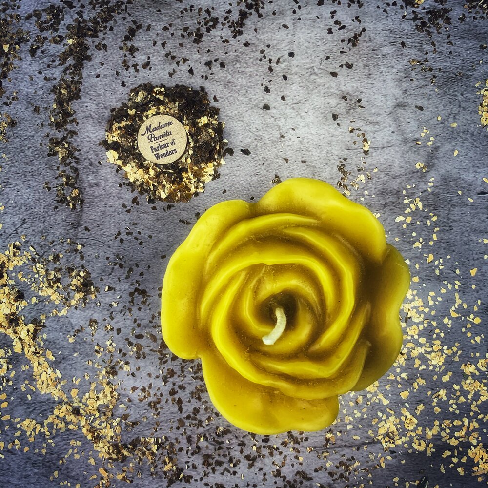 Beeswax Rose Romance Spell Candle