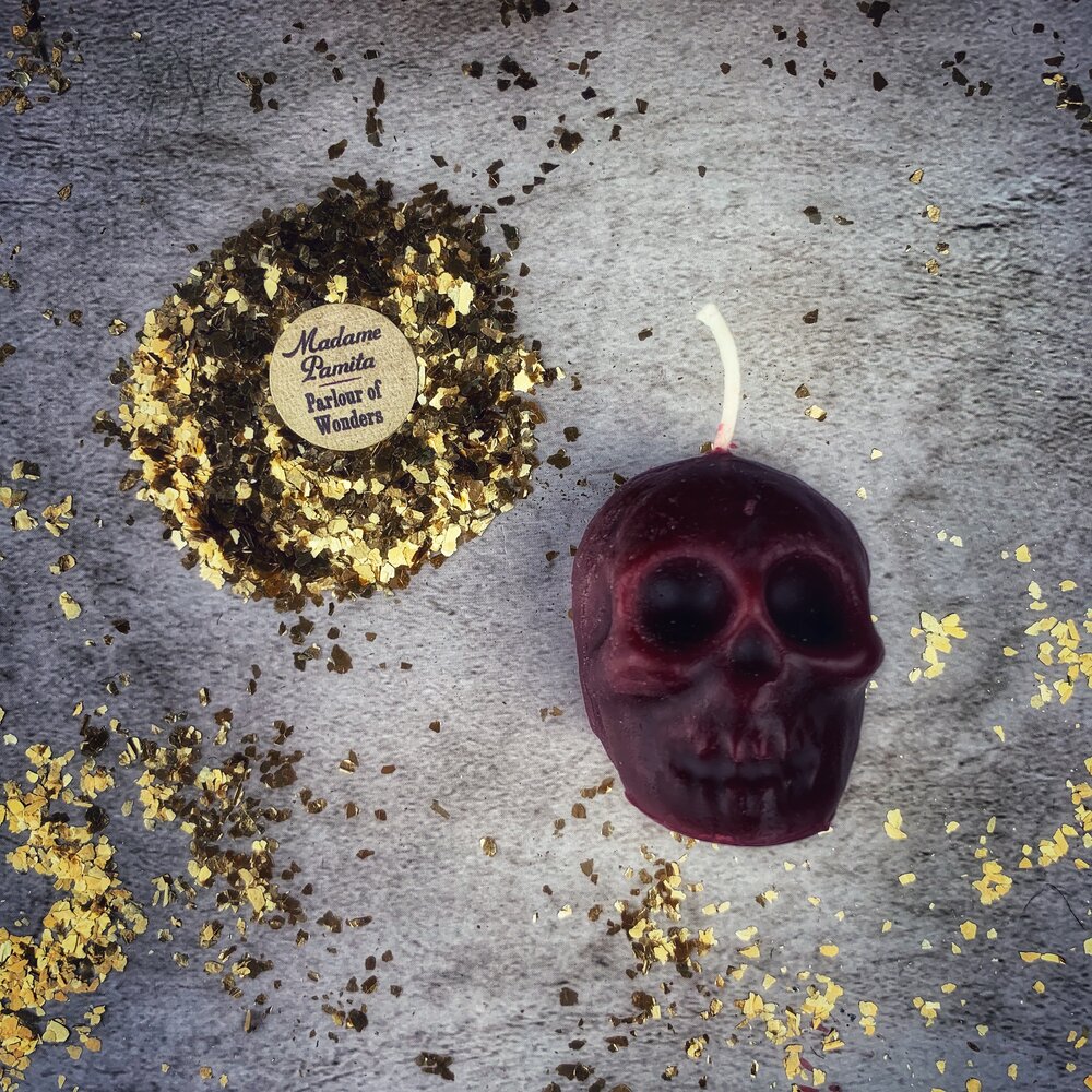 Beeswax Skull Spell Candle - Small