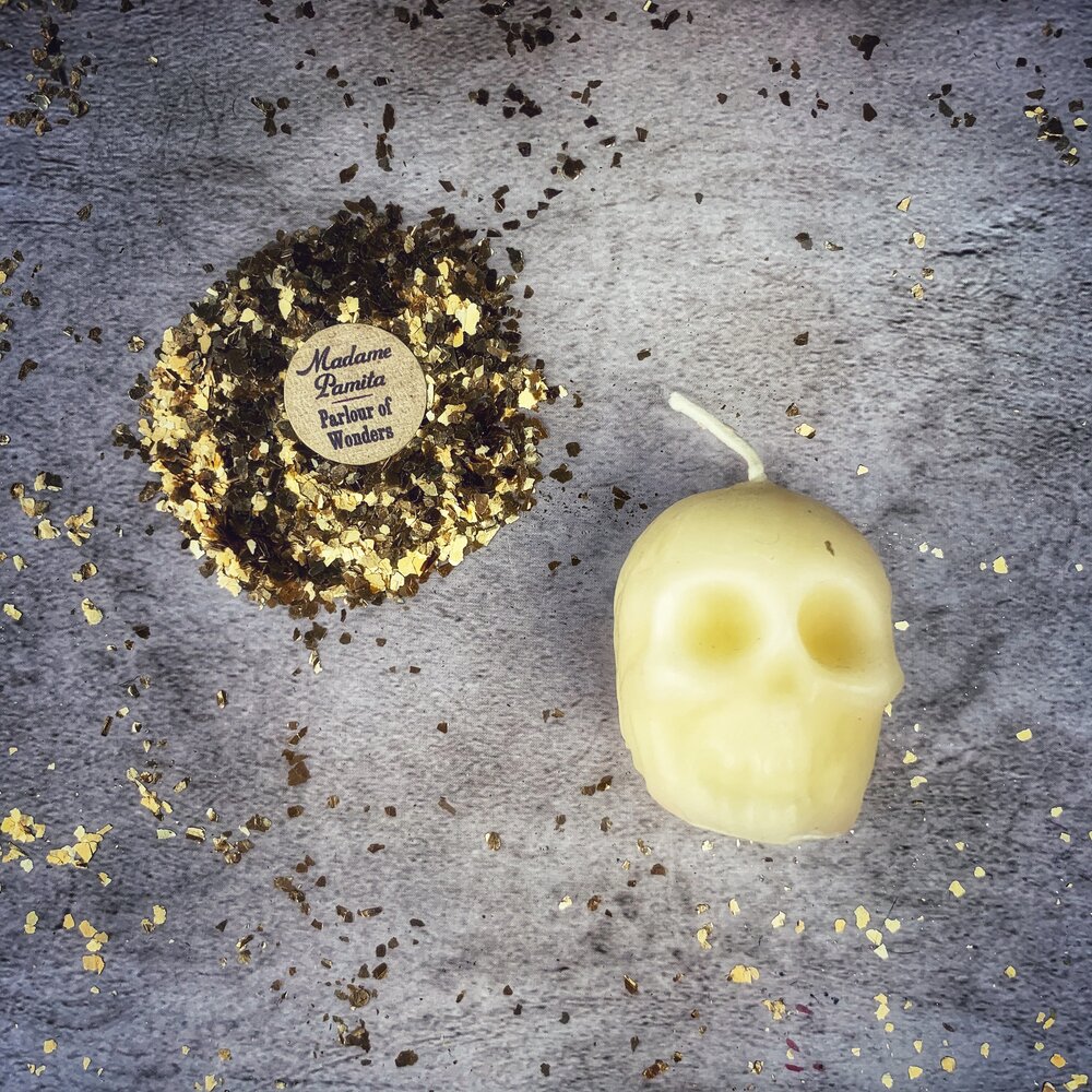 Beeswax Skull Spell Candle - Small