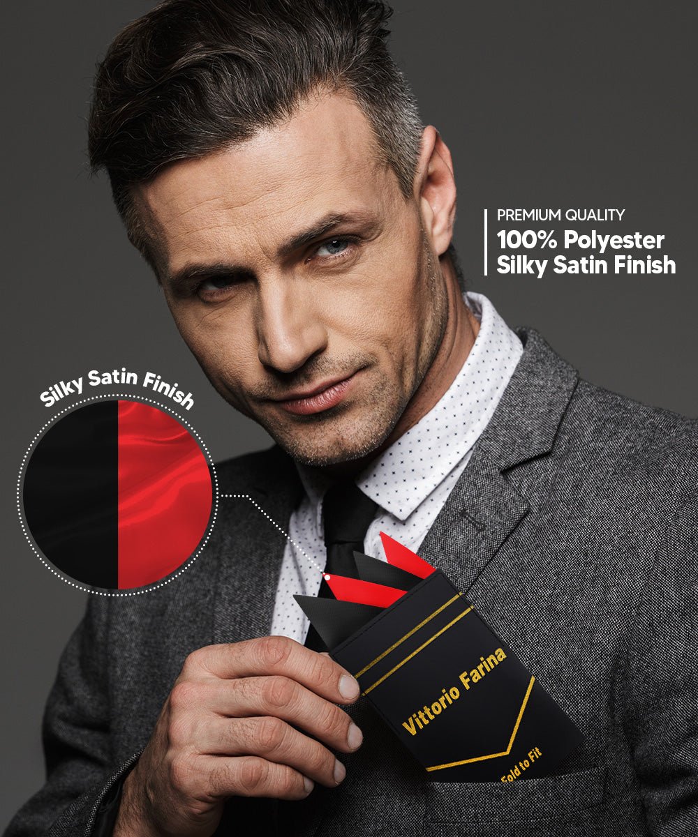 Vittorio Farina Men's Pre-Folded Pocket Square: Four-Point