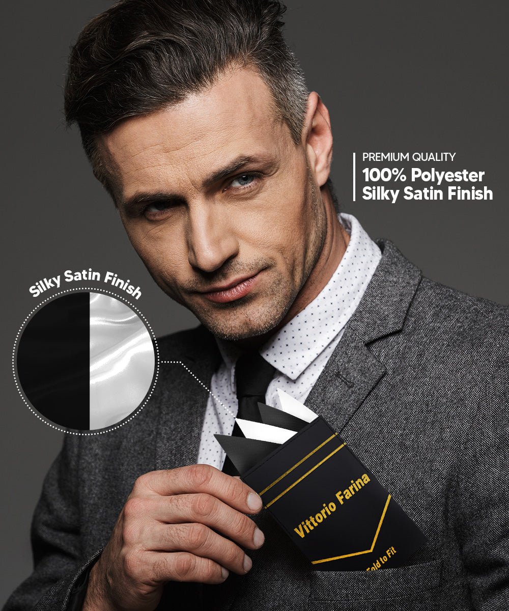 Vittorio Farina Men's Pre-Folded Pocket Square: Four-Point