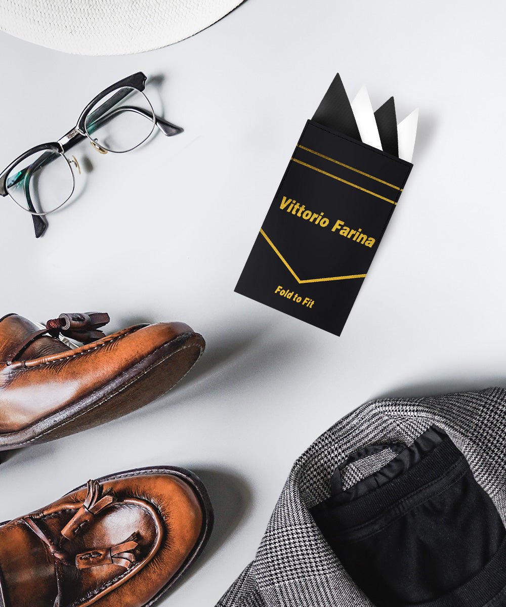 Vittorio Farina Men's Pre-Folded Pocket Square: Four-Point