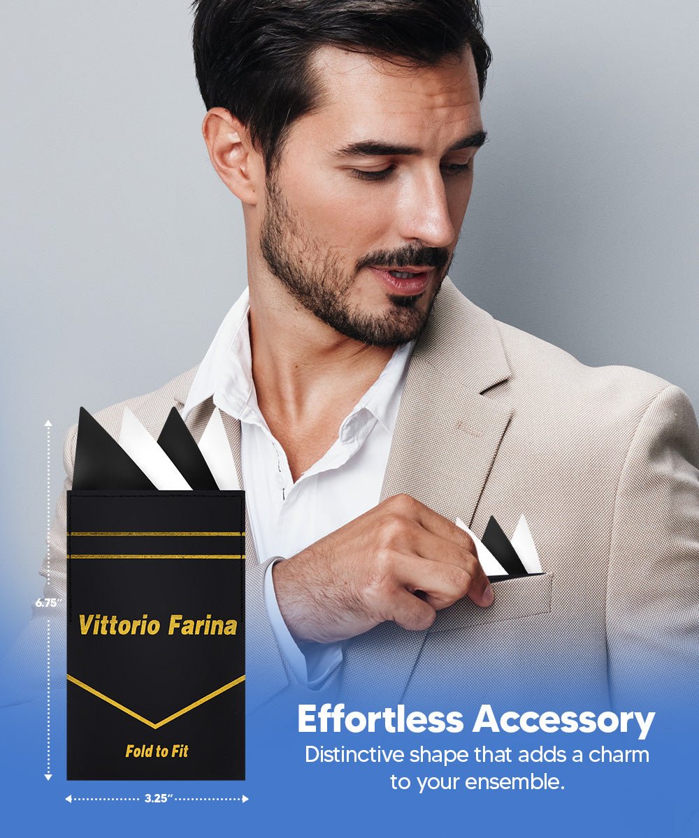 Vittorio Farina Men's Pre-Folded Pocket Square: Four-Point