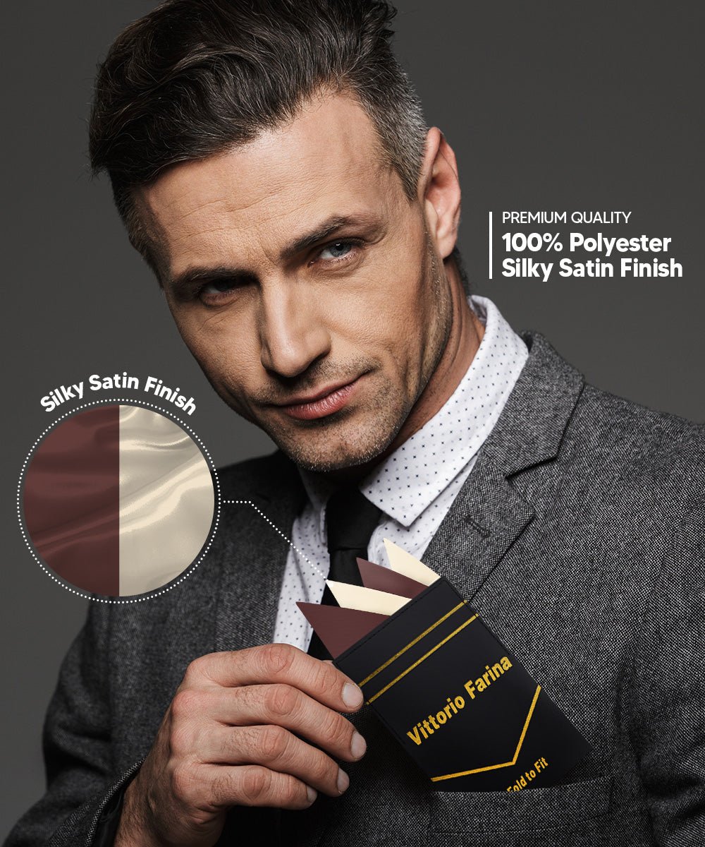 Vittorio Farina Men's Pre-Folded Pocket Square: Four-Point