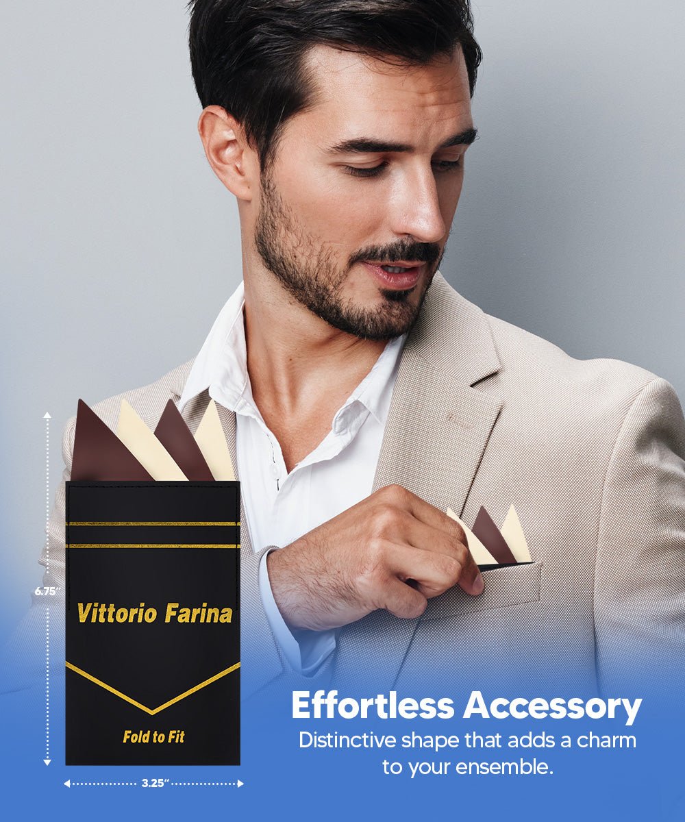 Vittorio Farina Men's Pre-Folded Pocket Square: Four-Point