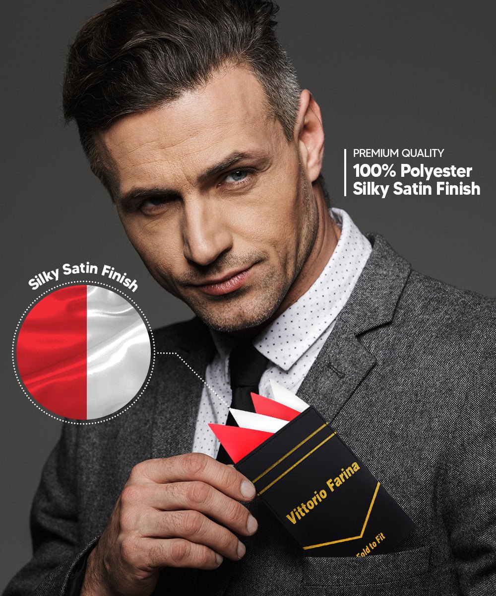 Vittorio Farina Men's Pre-Folded Pocket Square: Four-Point