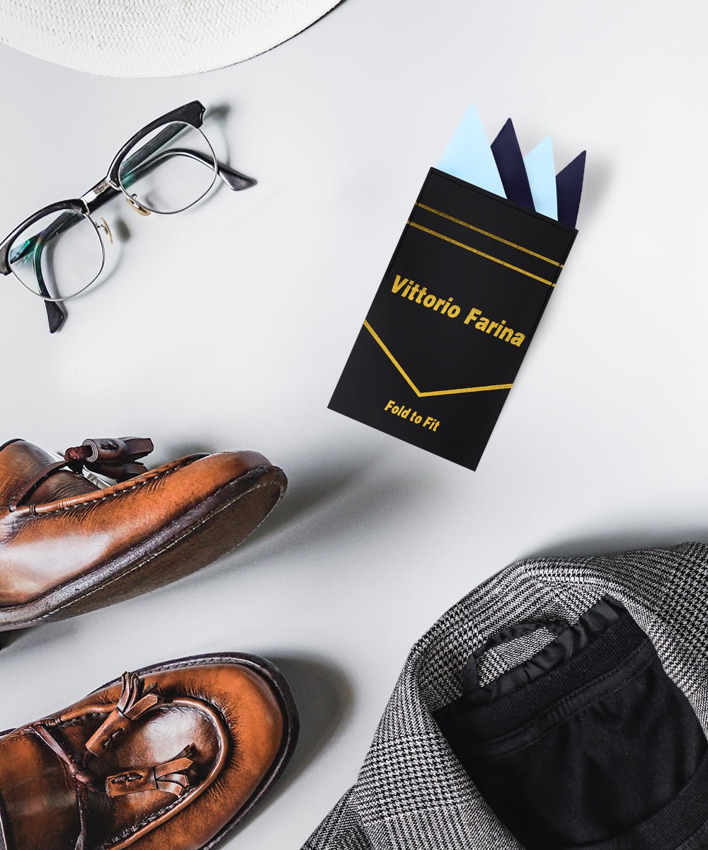 Vittorio Farina Men's Pre-Folded Pocket Square: Four-Point