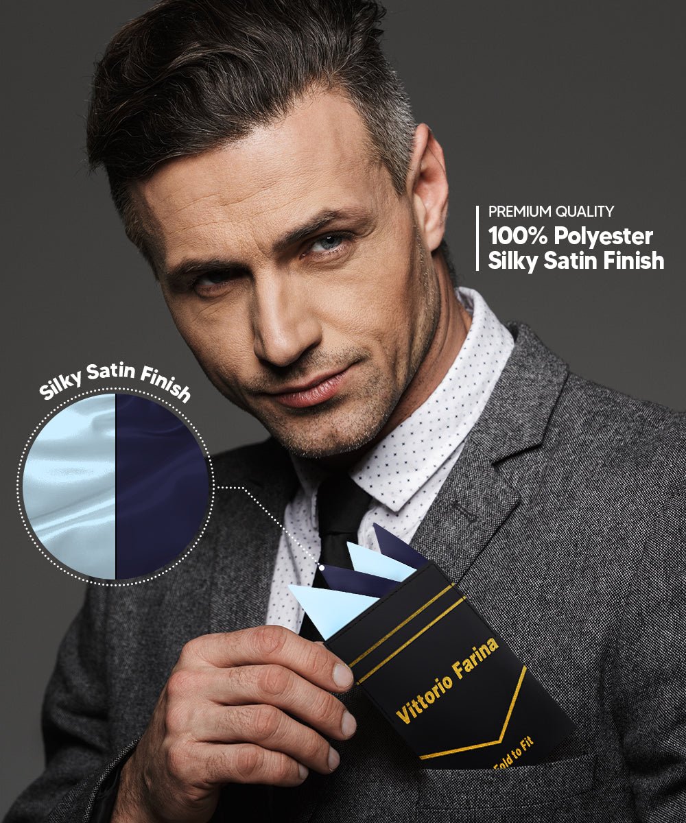 Vittorio Farina Men's Pre-Folded Pocket Square: Four-Point