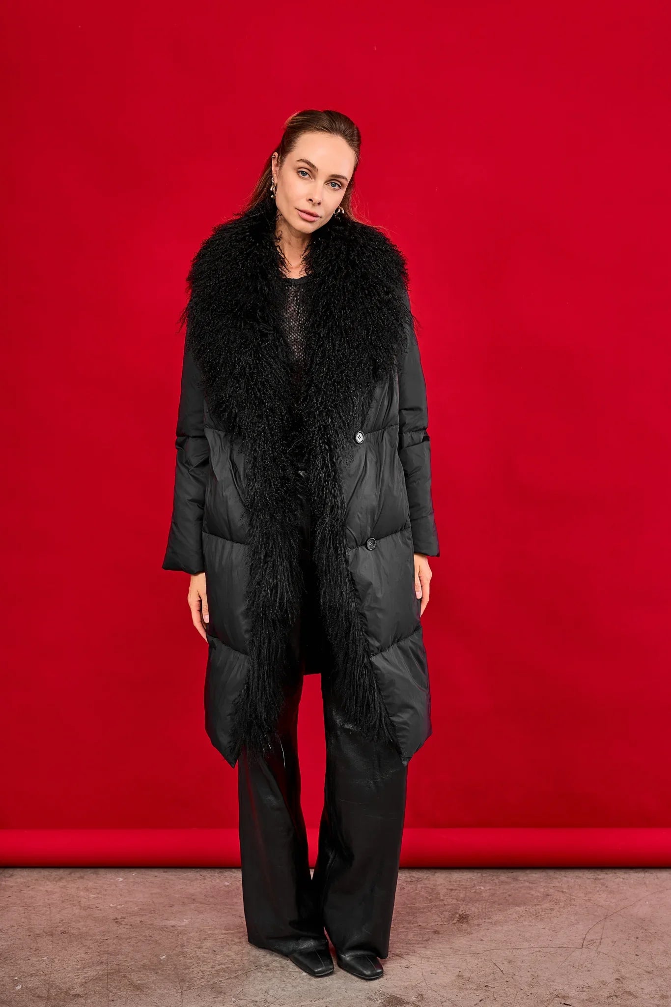 Genuine Lama Fur Premium Down Coat