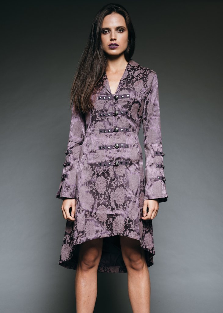 Purple Gothic Coat Victorian Steampunk Jacket - Concordia Style Boutique