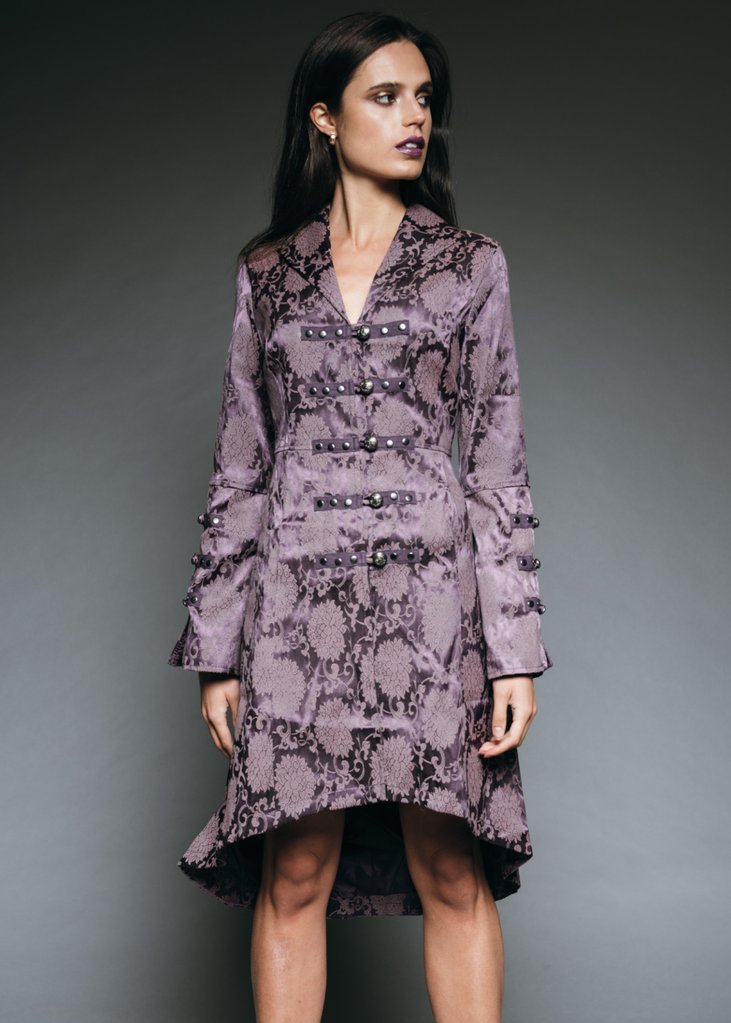 Purple Gothic Coat Victorian Steampunk Jacket - Concordia Style Boutique