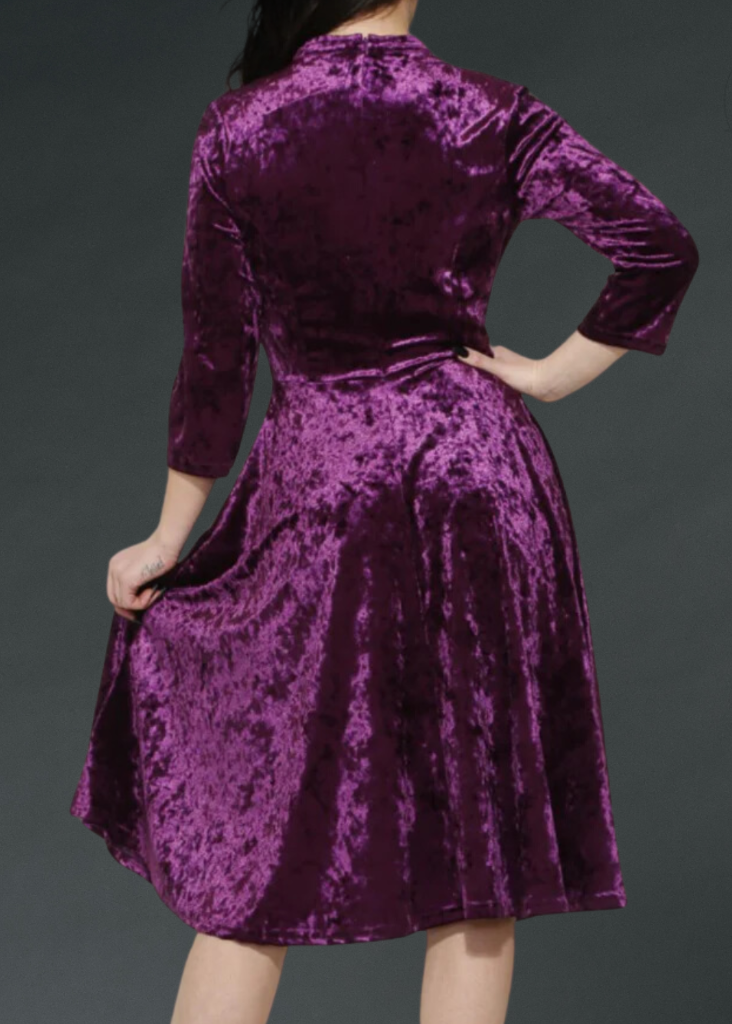 Purple Velvet Gothic Dress with Lace Details - Concordia Style Boutique