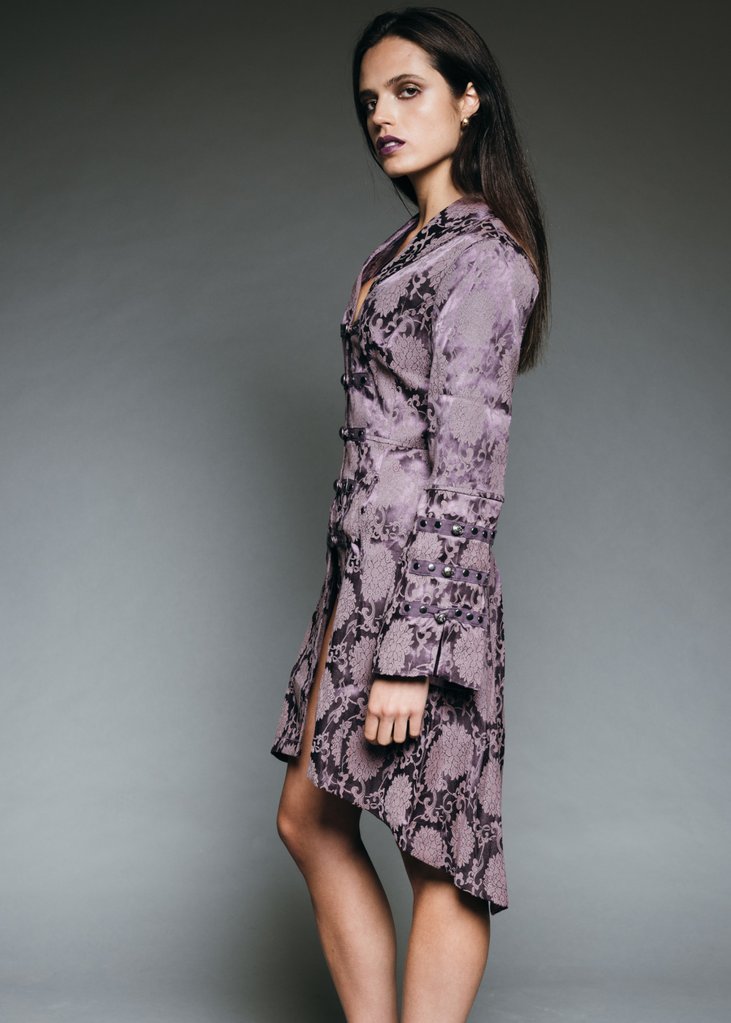Purple Gothic Coat Victorian Steampunk Jacket - Concordia Style Boutique