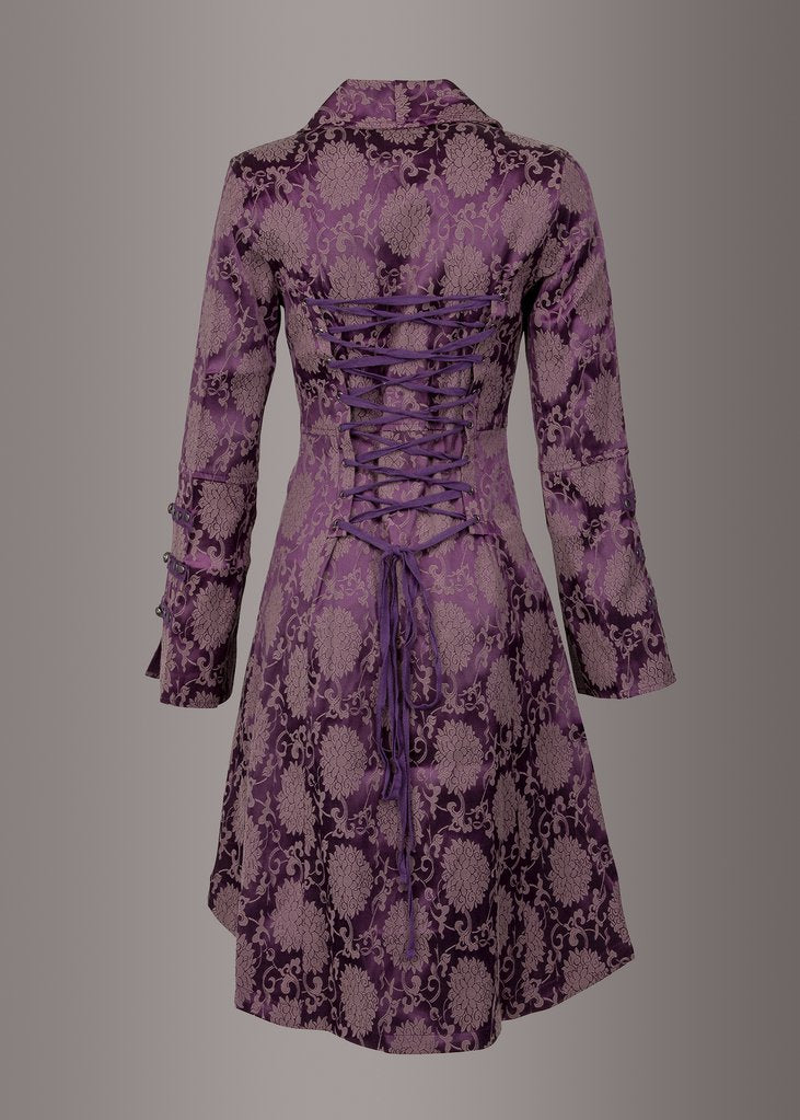 Purple Gothic Coat Victorian Steampunk Jacket - Concordia Style Boutique